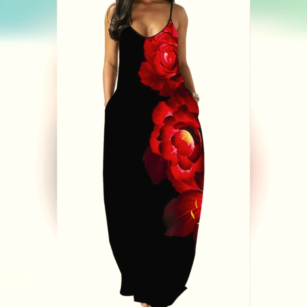 Glozeplus, XL, Black and Red flower 🌹